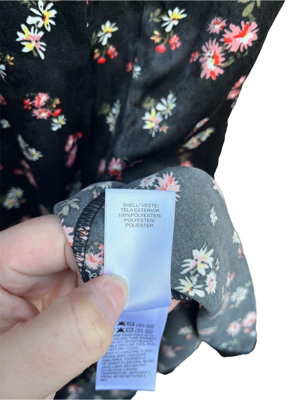NWT Lucky Brand Black Floral Flutter Sleeve Midi Dress Boho Front Slit Size XL - Picture 9 of 14